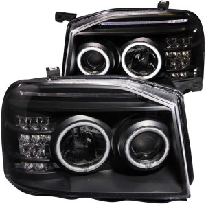 Nissan Frontier Projector Headlights - ANZO - Halo Black (CCFL) - Black - `01-`04