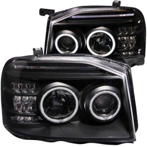 Nissan Frontier Projector Headlights - ANZO - Halo Black (CCFL) - Black - `01-`04