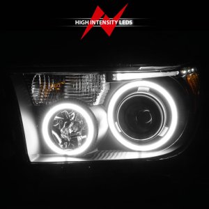 Toyota Tundra Projector Headlights - ANZO - w/ Halo, Clear Lens, CCFL - Black - `07-`13
