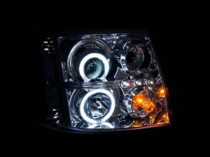 Cadillac Escalade Projector Headlights - ANZO - CCFL, HID Compatible - Chrome - `03-`06