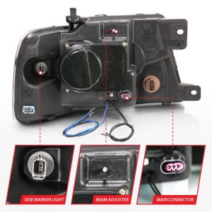 Ford F-150 Projector Headlights - ANZO - G2 w/ Halo and LED - Black - `04-`08