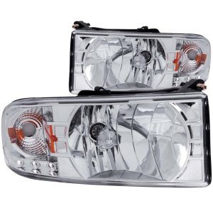 Dodge Ram Crystal Headlights - ANZO - w/ LED Accent - Chrome - `94-`01