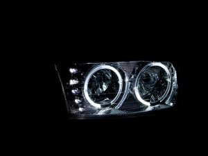 GMC Sierra Crystal Headlights - ANZO - w/ Halo and LED - Chrome - `99-`06