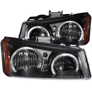 Chevrolet Silverado 1500 Headlights - ANZO - Crystal w/ Halo - Black - `03-`06