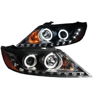 Kia Sorento Projector Headlights - ANZO - Halo Black (CCFL) - Black - `11-`13