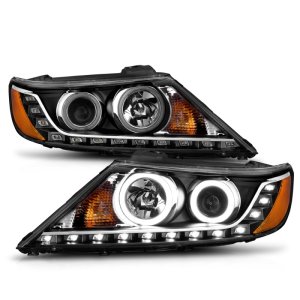 Kia Sorento Projector Headlights - ANZO - Halo Black (CCFL) - Black - `11-`13