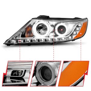 Kia Sorento Projector Headlights - ANZO - w/ Halo, CCFL - Chrome - `11-`13