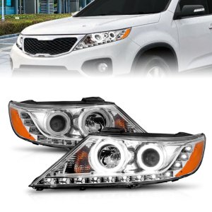 Kia Sorento Projector Headlights - ANZO - w/ Halo, CCFL - Chrome - `11-`13
