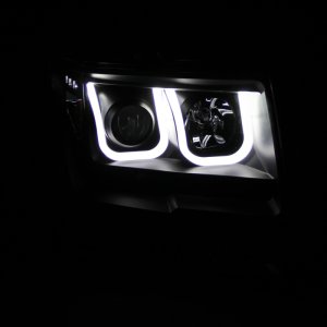 Ford F-150 Projector Headlights - ANZO - w/ U-Bar - Black - `09-`14