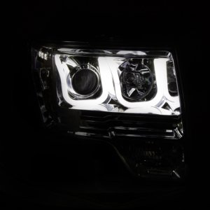 Ford F-150 Projector Headlights - ANZO - w/ U-Bar - Chrome - `09-`14