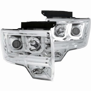 Ford F-150 Projector Headlights - ANZO - w/ U-Bar - Chrome - `09-`14