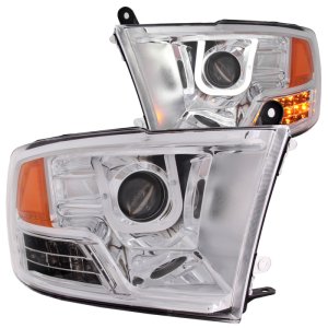 Dodge Ram Projector Headlights - ANZO - U-Bar - Chrome - `09-`16