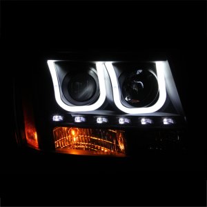 Chevrolet Avalanche Projector Headlights - ANZO - U-Bar - Black - `07-`13