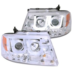 Ford F-150 Projector Headlights - ANZO - w/U-Bar, Clear Lens, Chrome Housing - Chrome - `04-`08 Ford F-150 Projector Headlights - ANZO - w/U-Bar, Clear Lens, Chrome Housing - Chrome - `04-`08