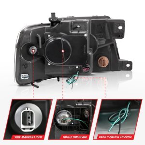 Ford F-150 Projector Headlights - ANZO - w/U-Bar, Clear Lens, Chrome Housing - Chrome - `04-`08 Ford F-150 Projector Headlights - ANZO - w/U-Bar, Clear Lens, Chrome Housing - Chrome - `04-`08