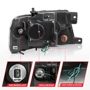 Ford F-150 Projector Headlights - ANZO - w/U-Bar, Clear Lens, Chrome Housing - Chrome - `04-`08 Ford F-150 Projector Headlights - ANZO - w/U-Bar, Clear Lens, Chrome Housing - Chrome - `04-`08