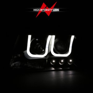 Ford F-150 Projector Headlights - ANZO - w/U-Bar - Black - `04-`08