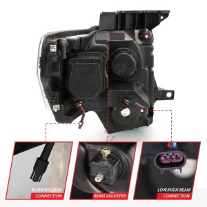 Ford F-150 Projector Headlights - ANZO - G2 w/ Halo, CCFL - Chrome - `09-`14