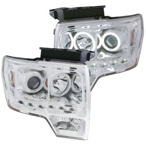 Ford F-150 Projector Headlights - ANZO - G2 w/ Halo, CCFL - Chrome - `09-`14