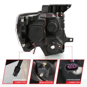 Ford F-150 Projector Headlights - ANZO - G2 w/ Halo, CCFL - Chrome - `09-`14