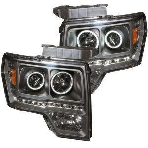 Ford F-150 Projector Headlights - ANZO - with Halo, Clear Lens, G2, CCFL - Black - `09-`14
