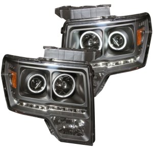 Ford F-150 Projector Headlights - ANZO - with Halo, Clear Lens, G2, CCFL - Black - `09-`14