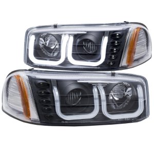 GMC Sierra Projector Headlights - ANZO - w/U-Bar - Black - `99-`06