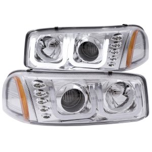 GMC Sierra Headlights - Front - ANZO - Projector w/ U-Bar - Chrome - `99-`06 GMC Sierra Headlights - Front - ANZO - Projector w/ U-Bar - Chrome - `99-`06