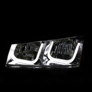 Chevrolet Silverado 1500 Headlights - ANZO - Projector, U-Bar - Chrome - `03-`06