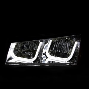 Chevrolet Silverado 1500 Headlights - ANZO - Projector, U-Bar - Chrome - `03-`06