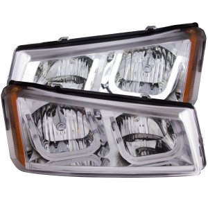 Chevrolet Silverado 1500 Headlights - ANZO - Projector, U-Bar - Chrome - `03-`06