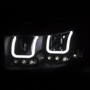 Dodge Ram Projector Headlights - ANZO - w/ U-Bar - Black - `06-`08