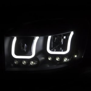 Dodge Ram Projector Headlights - ANZO - w/ U-Bar - Black - `06-`08
