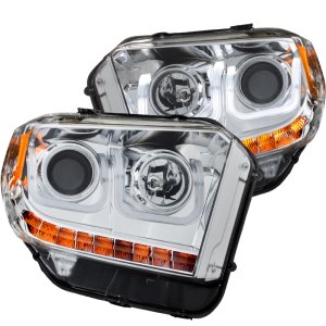Toyota Tundra Projector Headlights - ANZO - w/ U-Bar - Chrome - `14-`16