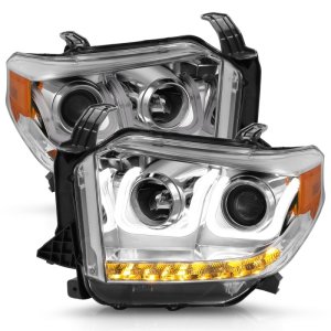 Toyota Tundra Projector Headlights - ANZO - w/ U-Bar - Chrome - `14-`16