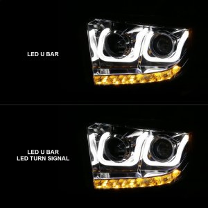 Toyota Tundra Projector Headlights - ANZO - w/ U-Bar - Chrome - `14-`16