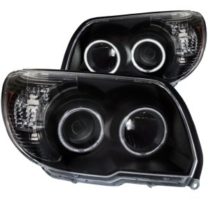 Toyota 4Runner Projector Headlights - ANZO - w/ Halo, Clear Lens, Black Housing, CCFL - Black - `06-`09