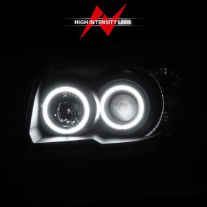 Toyota 4Runner Projector Headlights - ANZO - w/ Halo, Clear Lens, Black Housing, CCFL - Black - `06-`09