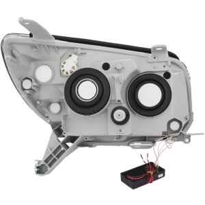 Toyota 4Runner Projector Headlights - ANZO - w/ Halo, Clear Lens, Black Housing, CCFL - Black - `06-`09