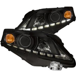 Lexus RX350 Projector Headlights - ANZO - U-Bar with Clear Lens - Black - `10-`12
