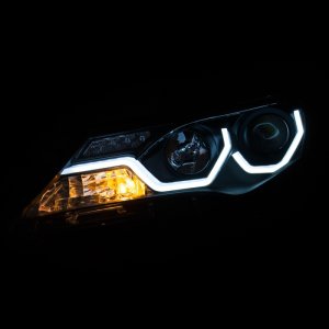 Toyota RAV4 Projector Headlights - ANZO - Plank Style Design - Black - `13-`15