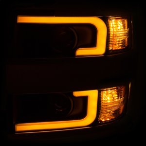 Chevrolet C3500HD Projector Headlights - ANZO - Plank Style Switchback - Black w/ Chrome Rim - `15-`17 Chevrolet C3500HD Projector Headlights - ANZO - Plank Style Switchback - Black w/ Chrome Rim - `15-`17