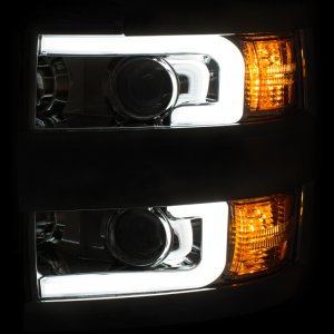 Chevrolet C3500HD Projector Headlights - ANZO - Plank Style Switchback - Chrome - `15-`17