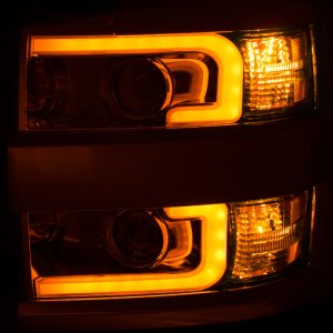 Chevrolet C3500HD Projector Headlights - ANZO - Plank Style Switchback - Chrome - `15-`17