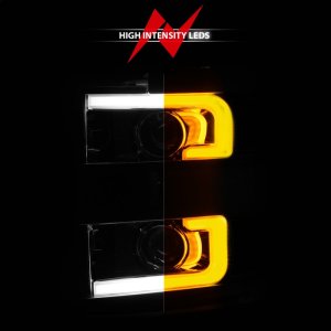 Chevrolet Silverado 2500 Projector Headlights - ANZO - Plank Style Switchback - Chrome - `15-`17