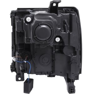 Chevrolet Silverado 1500 Projector Headlights - ANZO - Plank Style w/Amber - Clear Lens, Black Housing - `16-`17