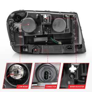 Chevrolet Trailblazer Headlights - ANZO - Projector, Plank Style Design - Chrome w/ Amber - `06-`09