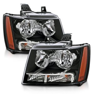 Chevrolet Suburban Headlight Set - ANZO - Crystal - Black - `07-`14 Chevrolet Suburban Headlight Set - ANZO - Crystal - Black - `07-`14