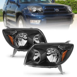 Toyota 4Runner Crystal Headlight Set - ANZO - Clear Lens, Black Housing - Black - `03-`05