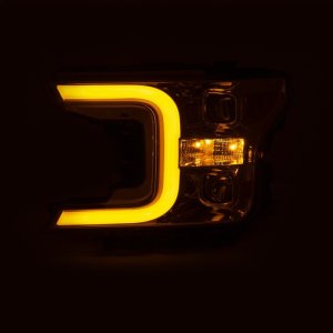 Ford F-150 Headlights - ANZO - Projector w/Plank Style Switchback - Chrome w/Amber - `18-`19